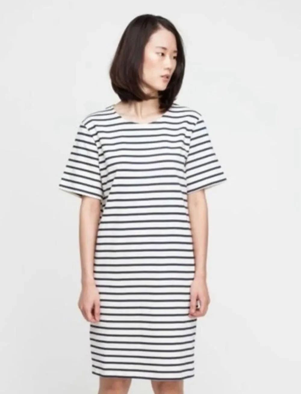 ✨Ganni Old Spice Striped Jersey White & Black Sz XS Dress✨